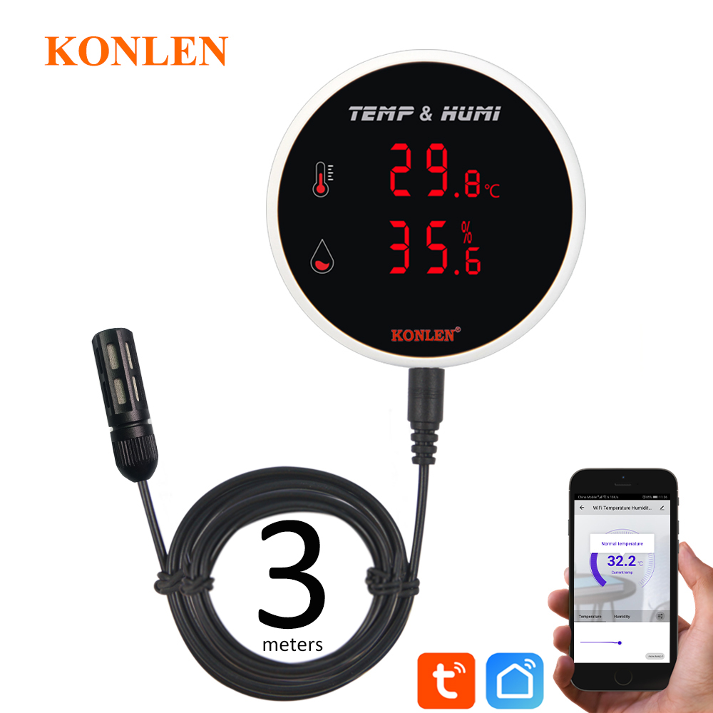 Wifi Thermostat - Tuya WIFI Temperature Humidity Sensor Thermometer