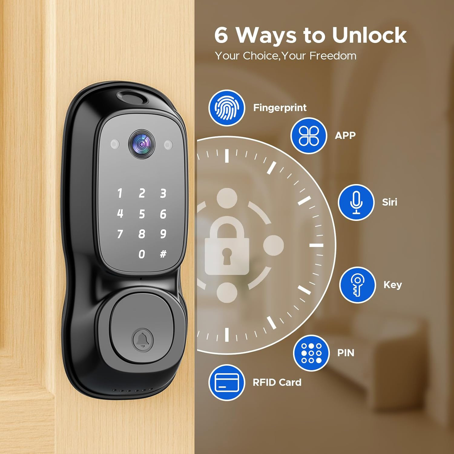 Tuya Wifi Smart Door Lock ‎Cam - Smart Door Lock Wifi 评论和价格