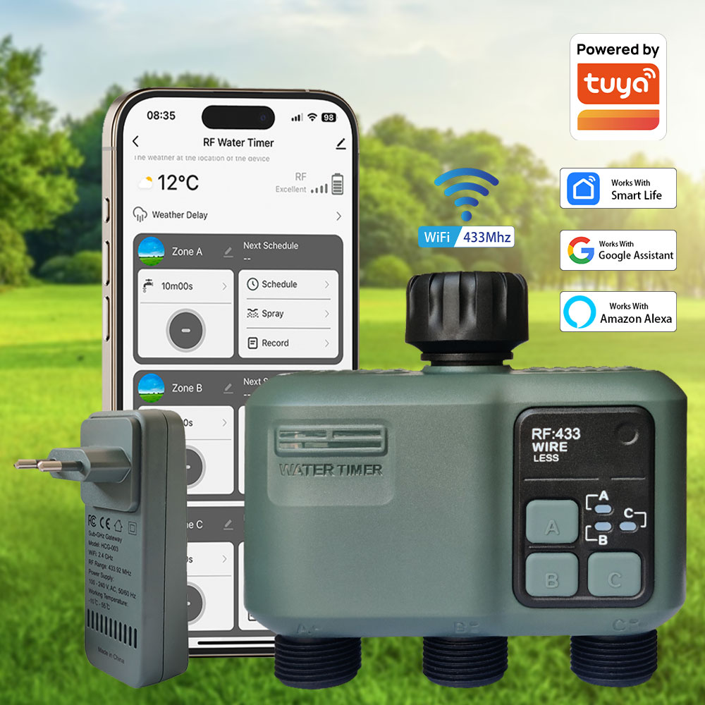 Tuya Wifi+RF433 3-outlet Water - Wifi Smart Plug 评论和价格